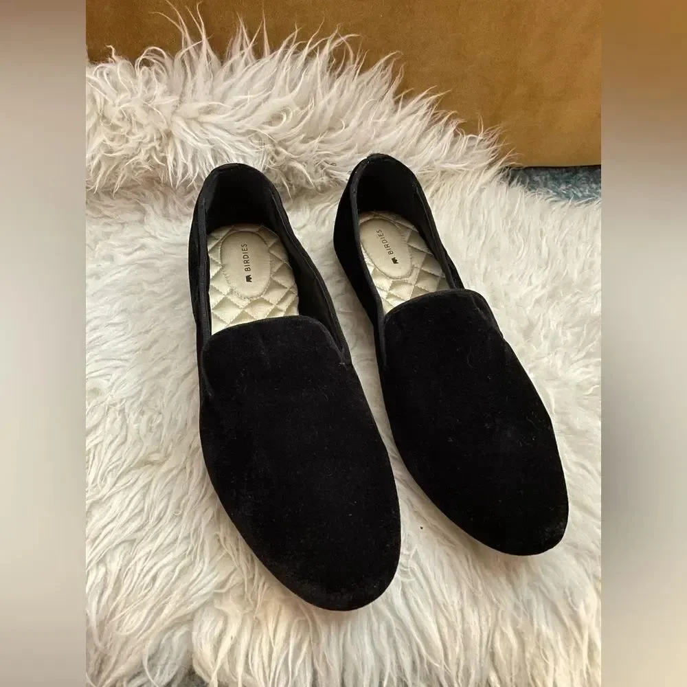 Birdies Black Velvet Loafers Women’s 11